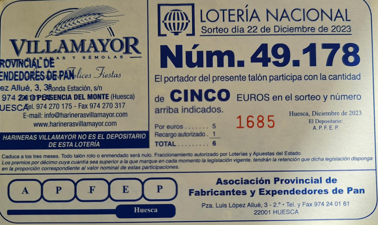 Lotería de Navidad devolución